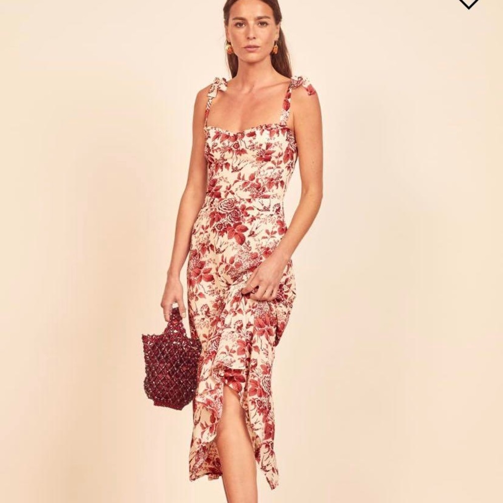 Reformation Nikita Red Toile Dress